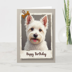 Verjaardagskaart van pluizige puppy kaart