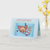 verjaardagskaart varken kaart (Gele Bloem)