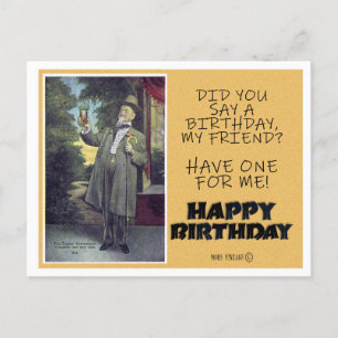 VERJAARDAGSKAART vintage HAPPY BIRTHDAY Briefkaart