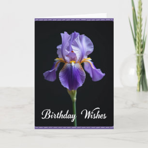 Verjaardagskaart Violette Bloem met Vrolijkheid Kaart