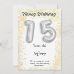 Verjaardagskaart voor 15 jaar