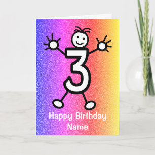 Verjaardagskaart voor 3 jaar oud kaart