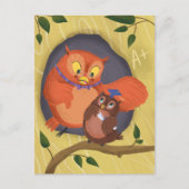 Verjaardagskaart voor afgestudeerde uil briefkaart (Voorkant)