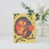 Verjaardagskaart voor afgestudeerde uil briefkaart (Staand voorkant)