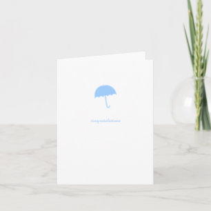 Verjaardagskaart voor babyfeestje Blauwe Paraplu Kaart