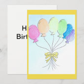 verjaardagskaart voor ballonnen kaart (Voorkant / Achterkant)