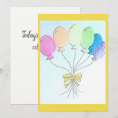 verjaardagskaart voor ballonnen kaart (Voorkant / Achterkant)