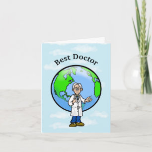 Verjaardagskaart voor beste dokter met grijze hare kaart