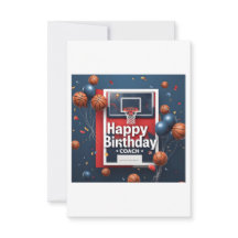 Verjaardagskaart voor coach (Basketbal Achtergrond