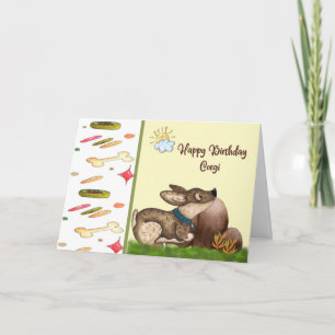 Verjaardagskaart voor Corgi-hond. Kaart