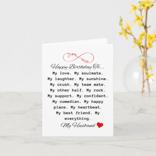 Verjaardagskaart voor echtgenoot kaart (Gele Bloem)