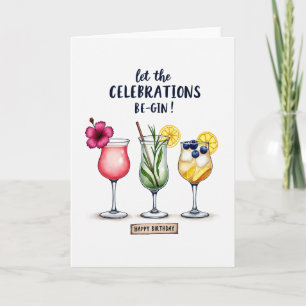 Verjaardagskaart voor een cocktailparty kaart