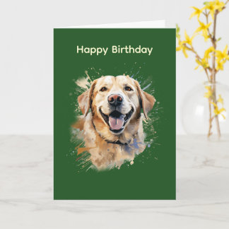 Verjaardagskaart voor een gele labrador kaart