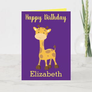Verjaardagskaart voor een giraffe meisje kaart