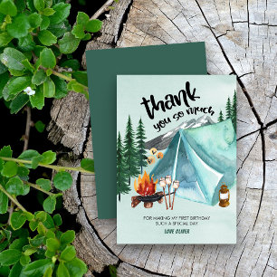Verjaardagskaart voor een Happy Camper-campingtent Bedankkaart