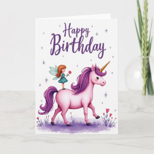 Verjaardagskaart voor een kind met paard uit de fa kaart