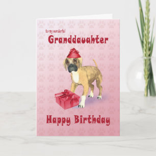Verjaardagskaart voor een kleindochter met een pup kaart