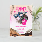 Verjaardagskaart voor een motorcross kind met stun kaart (Staand voorkant)