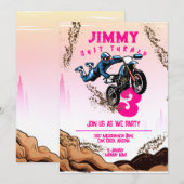 Verjaardagskaart voor een motorcross kind met stun kaart (Voorkant / Achterkant)