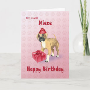 Verjaardagskaart voor een nichtje met een puppy kaart