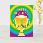 Verjaardagskaart voor een nummer 1 zoon kaart (Gele Bloem)