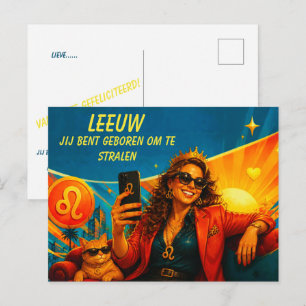 Verjaardagskaart voor een speelse Leeuw voor [haar Briefkaart