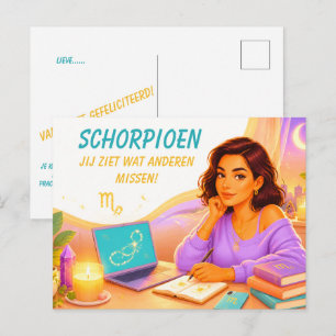 Verjaardagskaart voor een speelse Schorpioen voor Briefkaart