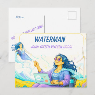 Verjaardagskaart voor een speelse Waterman voor [h Briefkaart