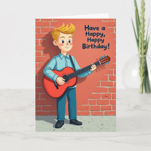 Verjaardagskaart voor een vrolijke gitarist kaart