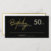 Verjaardagskaart voor elke leeftijd in zwart en go bedankkaart (Voorkant / Achterkant)