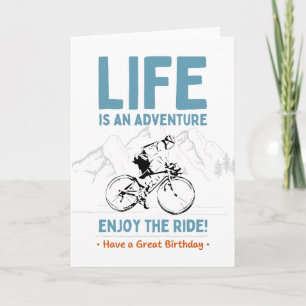 Verjaardagskaart voor fietser, Geniet van de rit Kaart