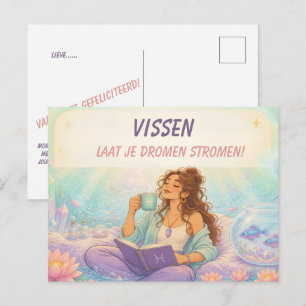 Verjaardagskaart voor [haar] met speelse Vissen Briefkaart