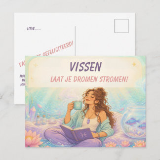 Verjaardagskaart voor [haar] met speelse Vissen Briefkaart