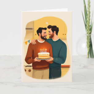 Verjaardagskaart voor homoseksuelen — Twee mannen  Kaart