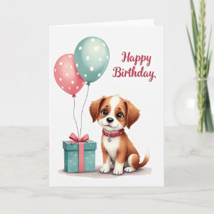 Verjaardagskaart voor honden met feestelijke uitst kaart