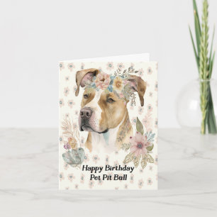 Verjaardagskaart voor huisdier Pit Bull Kaart