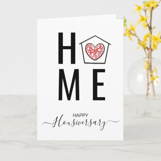 Verjaardagskaart voor huisjubileum verwijzingskaar kaart (Gele Bloem)