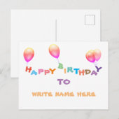 Verjaardagskaart voor je geliefde briefkaart (Voorkant / Achterkant)