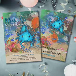 Verjaardagskaart voor jongens met waterverf blauwe kaart