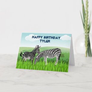 Verjaardagskaart voor jongens met zebra's uit de d kaart