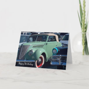 Verjaardagskaart voor klassieke auto's kaart