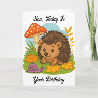 Verjaardagskaart voor lieve egel zoon kaart
