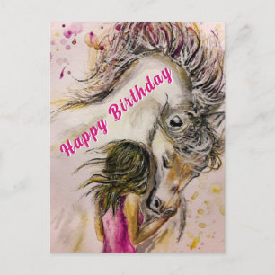 Verjaardagskaart voor lieve vrienden meisje en paa briefkaart