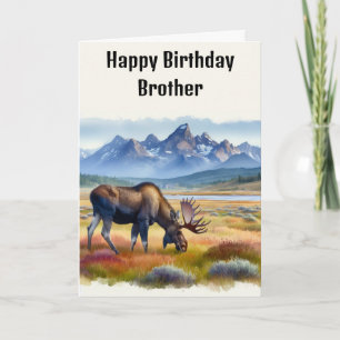 Verjaardagskaart voor mannen met eland kaart