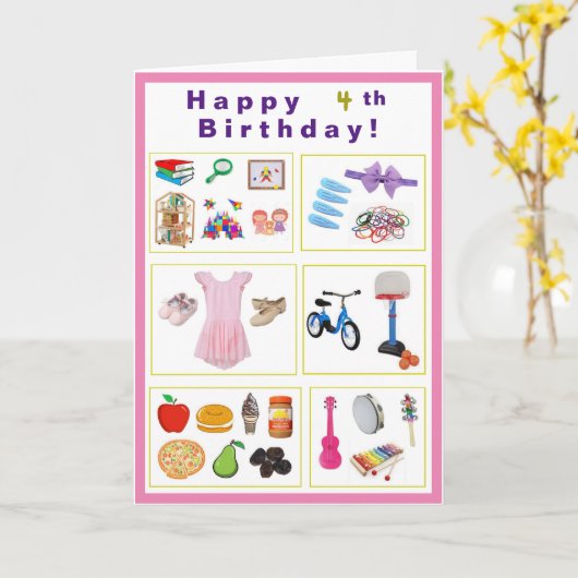 Verjaardagskaart voor peuter kaart (Gele Bloem)