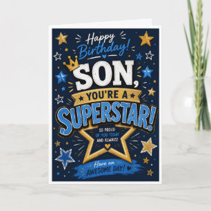 Verjaardagskaart voor superster-zoon kaart