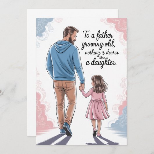 Verjaardagskaart voor vader en dochter Vaderdag ve (Voorkant / Achterkant)