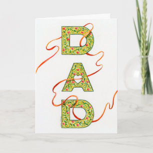 Verjaardagskaart voor vader met handlettering en d kaart