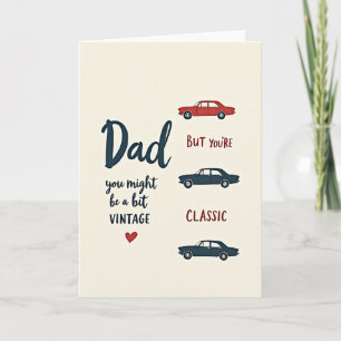 Verjaardagskaart voor vader met vintage uitstralin kaart