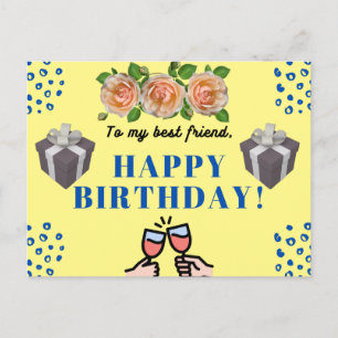 Verjaardagskaart voor vriend feestdagenkaart